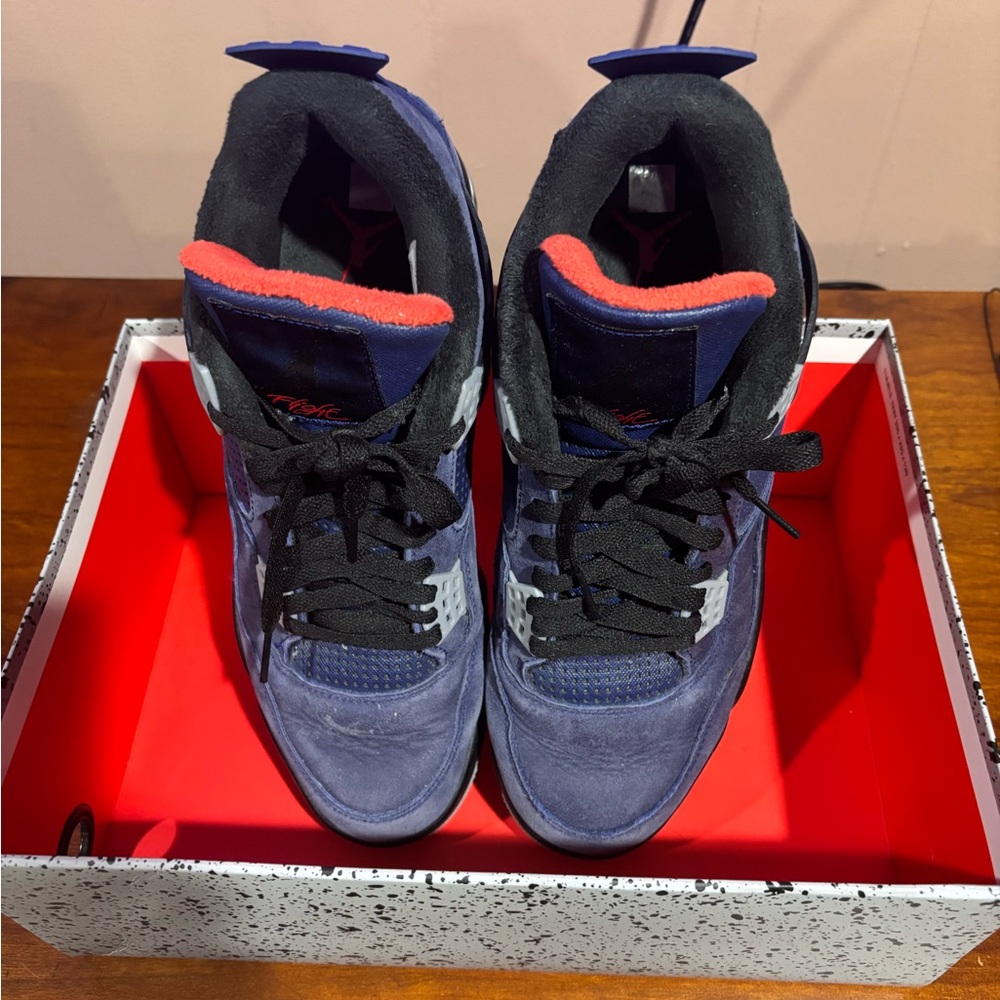 Air Jordan 4 Winter Loyal Blue Size 10.5 Used Rare Retro Authentic Blue MJ. - Picture 4 of 5